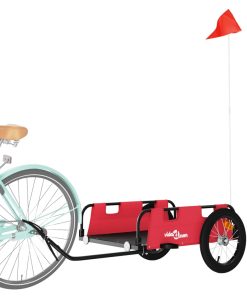Rimorchio Da Bici Rosso Oxford E Ferro
