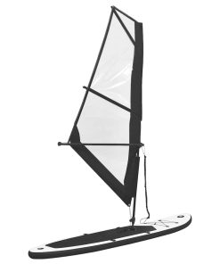 Set Tavola Gonfiabile Da Sup Con Vela Nero E Bianco