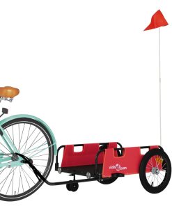 Rimorchio Da Bici Rosso Oxford E Ferro