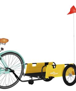 Rimorchio Da Bici Giallo E Nero In Tessuto Oxford E Ferro