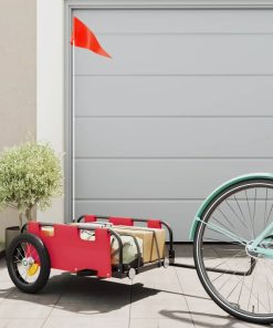 Rimorchio Da Bici Rosso Oxford E Ferro
