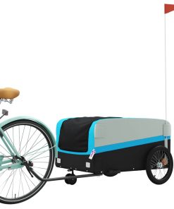 Rimorchio Da Bici Nero E Blu 45 Kg In Ferro