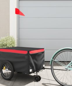 Rimorchio Da Bici Nero E Rosso 30 Kg In Ferro