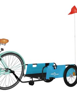 Rimorchio Da Bici Blu E Nero In Tessuto Oxford E Ferro