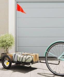 Rimorchio Da Bici Nero 122x53x28 Cm In Ferro