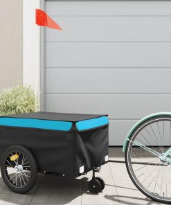 Rimorchio Da Bici Nero E Blu 45 Kg In Ferro