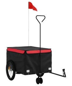 Rimorchio Da Bici Nero E Rosso 45 Kg In Ferro