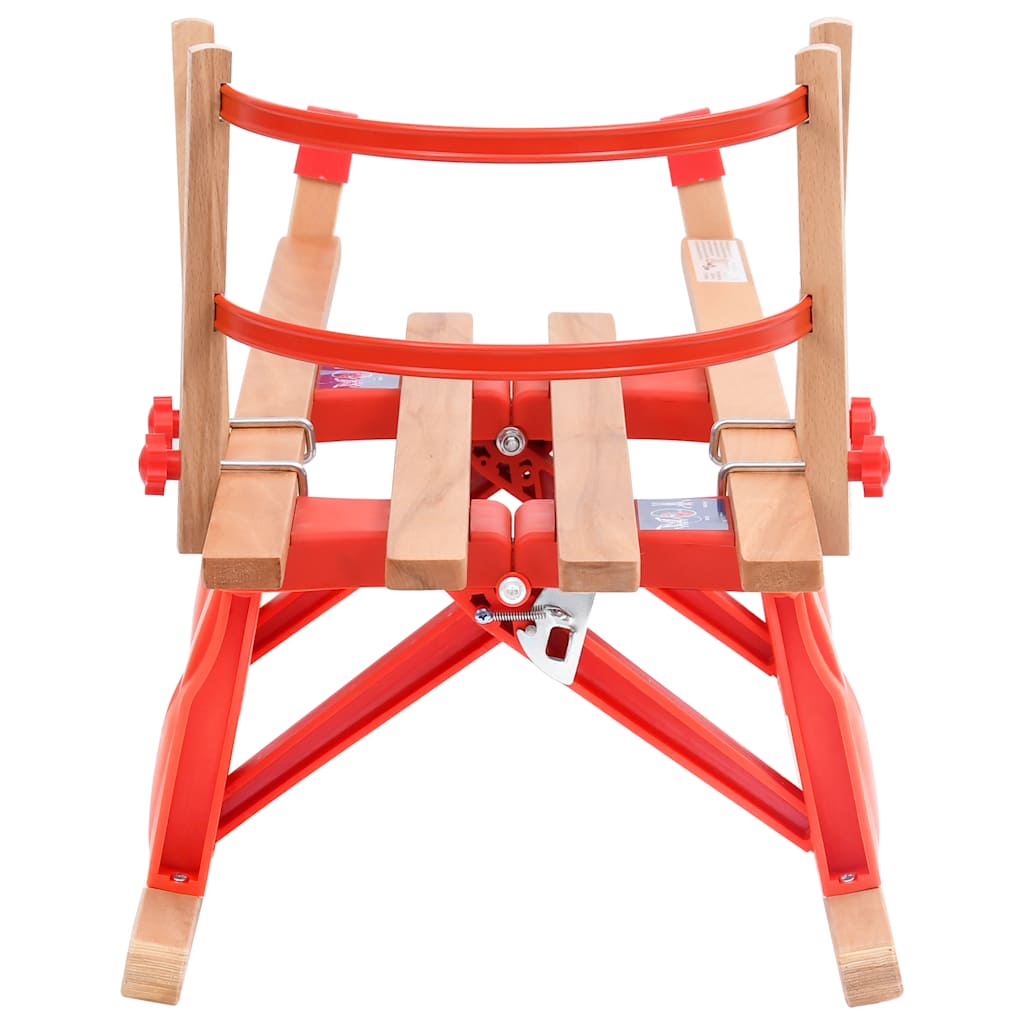 Slittino Pieghevole Con Schienale In Legno 119 cm