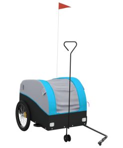 Rimorchio Da Bici Nero E Blu 45 Kg In Ferro