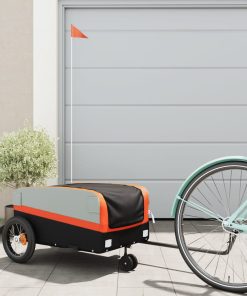 Rimorchio Da Bici Nero E Arancione 30 Kg In Ferro