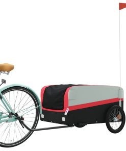 Rimorchio Da Bici Nero E Rosso 45 Kg In Ferro