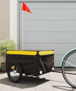 Rimorchio Da Bici Nero E Giallo 45 Kg In Ferro