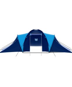 Tenda Da Campeggio In Tessuto 9 Persone Blu Scuro E Blu