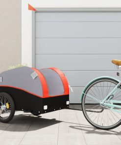 Rimorchio Da Bici Nero E Arancione 45 Kg In Ferro