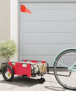 Rimorchio Da Bici Rosso Oxford E Ferro