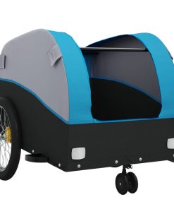 Rimorchio Da Bici Nero E Blu 30 Kg In Ferro