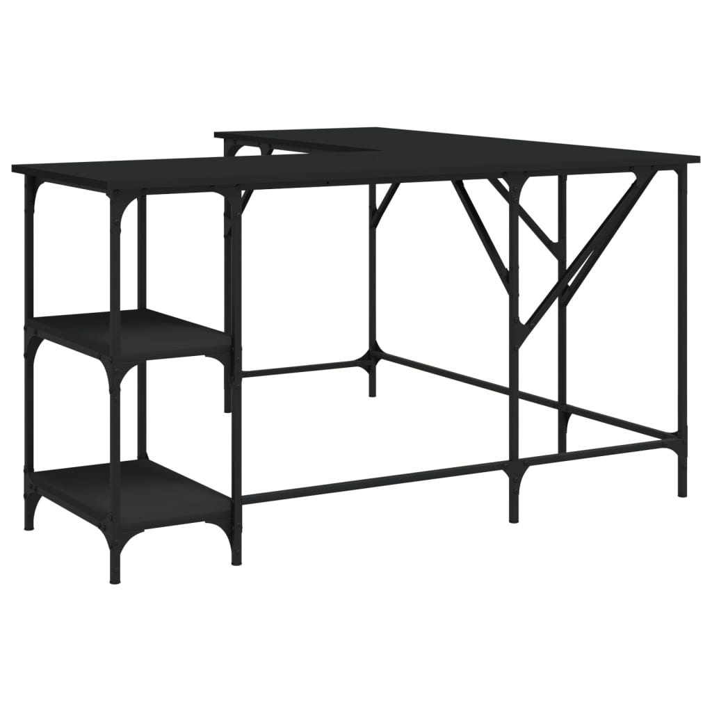 Scrivania Nera 139x139x75 Cm In Legno Multistrato - Image 6