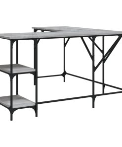 Scrivania Grigio Sonoma 139x139x75 Cm In Legno Multistrato