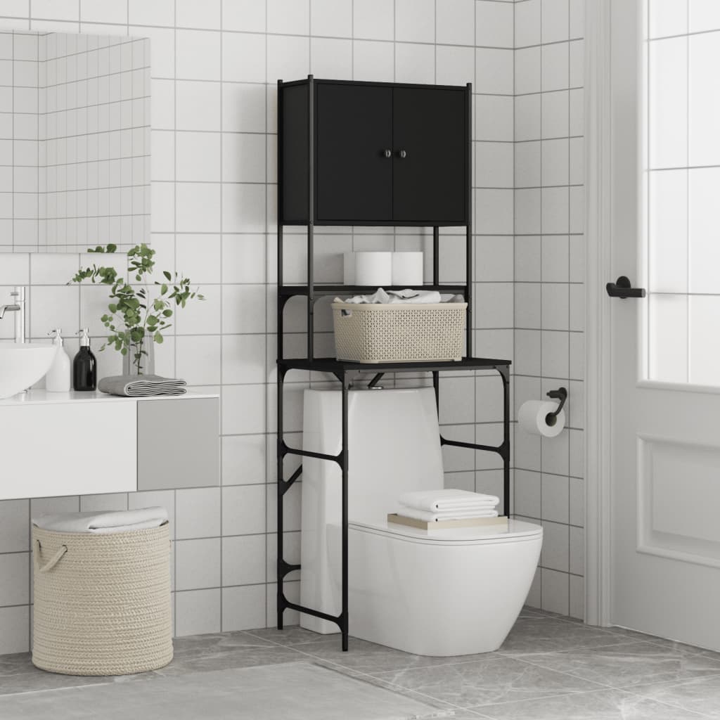 Mobile Per Lavatrice Nero 68x48,5x194 cm