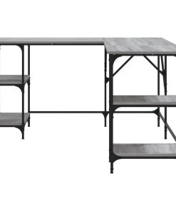 Scrivania Grigio Sonoma 139x139x75 Cm In Legno Multistrato