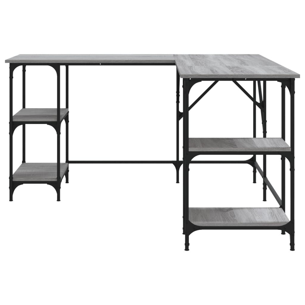 Scrivania Grigio Sonoma 139x139x75 Cm In Legno Multistrato