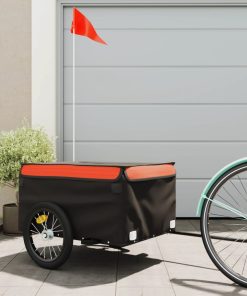 Rimorchio Da Bici Nero E Arancione 45 Kg In Ferro