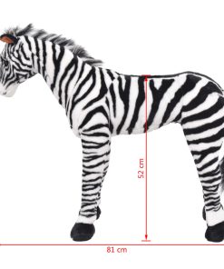 Zebra In Peluche In Piedi Nera E Bianca Xxl