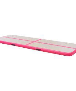 Tappetino Ginnastica Gonfiabile Con Pompa 300x100x10cm Pvc Rosa