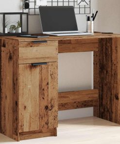 Scrivania Legno Antico 100x50x75 Cm In Truciolato