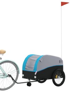 Rimorchio Da Bici Nero E Blu 45 Kg In Ferro