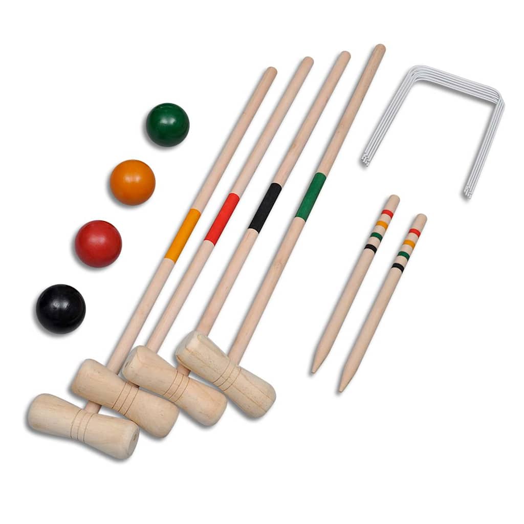 Set Gioco Croquet Di Legno Per 4 Giocatori