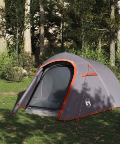 Tenda Da Campeggio A Tunnel Per 3 Persone Grigio E Arancione