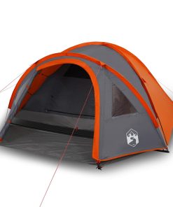 Tenda Da Campeggio A Cupola 4 Persone Arancione Impermeabile