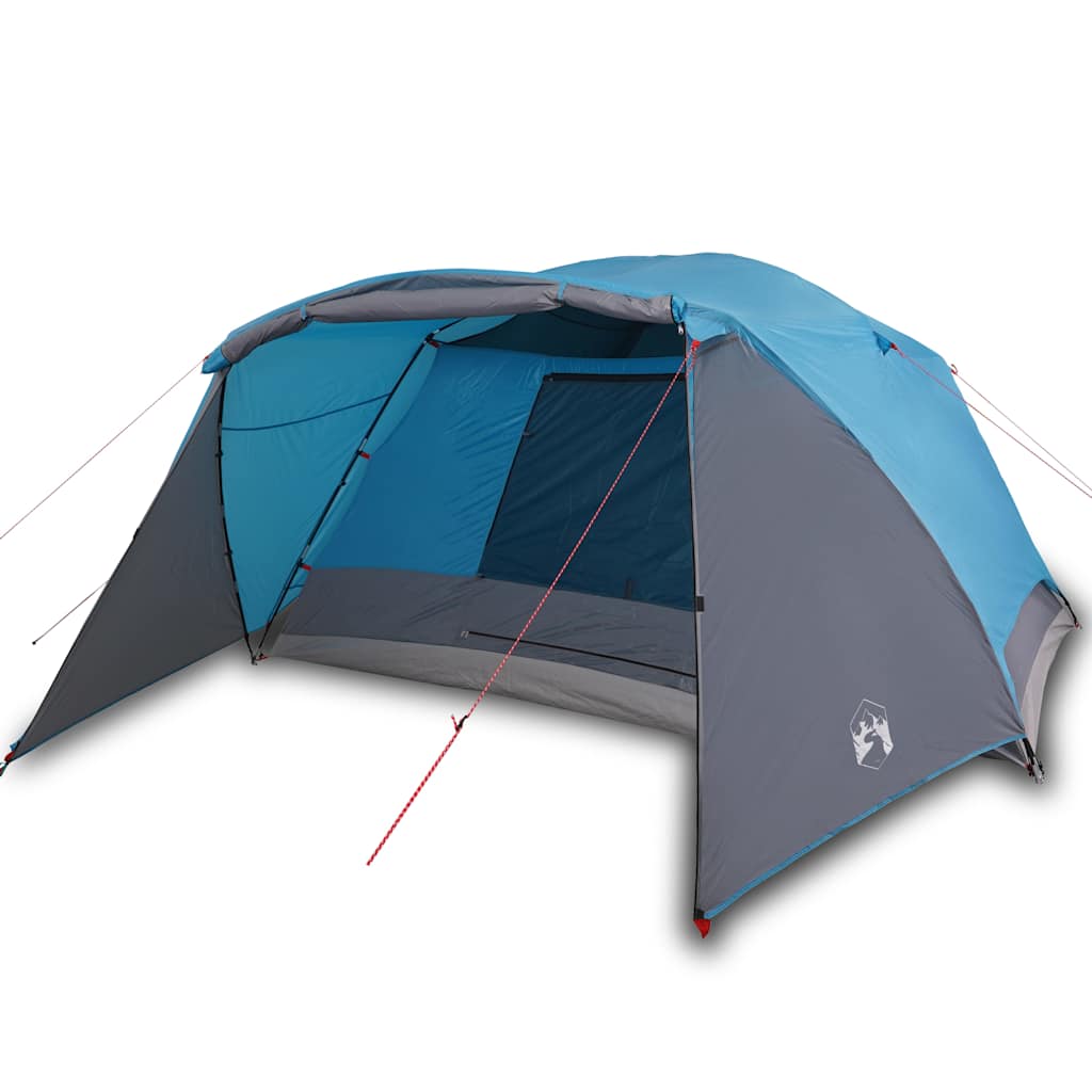 Tenda Da Campeggio Con Portico Per 4 Persone Blu Impermeabile - Image 4