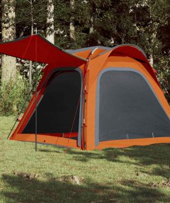 Tenda Campeggio 4 Persone Grigio E Arancione Impermeabile