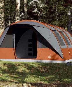 Tenda Familiare A Tunnel 7persone Grigia Arancione Impermeabile