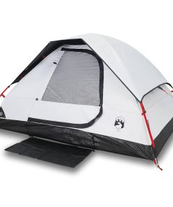 Tenda Campeggio A Cupola 2 Persone Bianca Tessuto Impermeabile