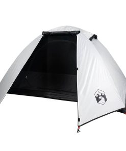 Tenda Campeggio A Cupola 2 Persone Bianca Tessuto Oscurante