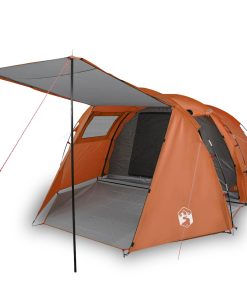 Tenda Da Campeggio A Tunnel Per 4 Persone Grigio E Arancione