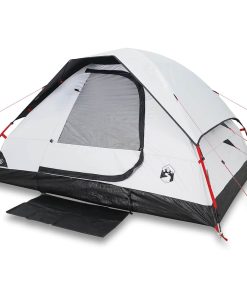 Tenda Campeggio A Cupola 4 Persone Bianca Tessuto Impermeabile