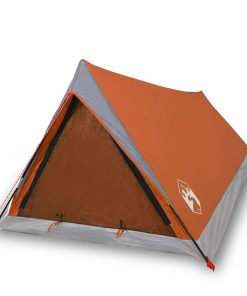 Tenda Da Campeggio 2 Persone Grigio E Arancione Impermeabile