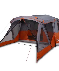 Tenda Da Campeggio Con Portico 4 Persone Arancione Impermeabile