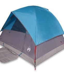 Tenda Da Campeggio A Cupola Per 3 Persone Blu Impermeabile