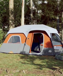 Tenda Famiglia Led 9 Persone Grigio/arancione Rilascio Rapido