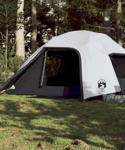 Tenda Campeggio A Cupola 4 Persone Bianca Tessuto Impermeabile
