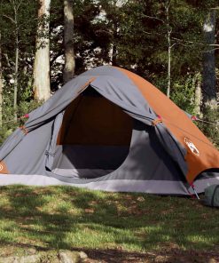 Tenda Da Campeggio A Cupola 2 Persone Grigio E Arancione