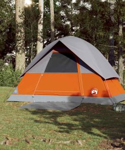 Tenda Da Campeggio A Cupola 3 Persone Arancione Impermeabile