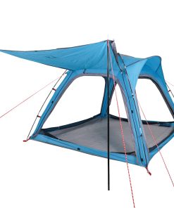 Tenda Campeggio 4 Persone Blu Rilascio Rapido Impermeabile