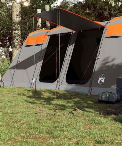 Tenda Familiare A Tunnel 8persone Grigia Arancione Impermeabile