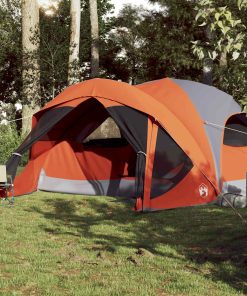 Tenda Familiare Cabina 6 Persone Grigia Arancione Impermeabile